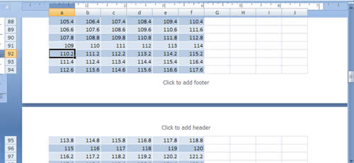 Page Layout View Excel 2007