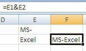 MS Excel Concatenating Text