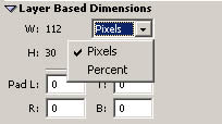 Layout based dimensions for slice in Adobe ImageReady