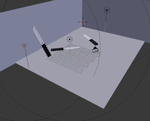 Apply material to Knife model in Blender Tutorial