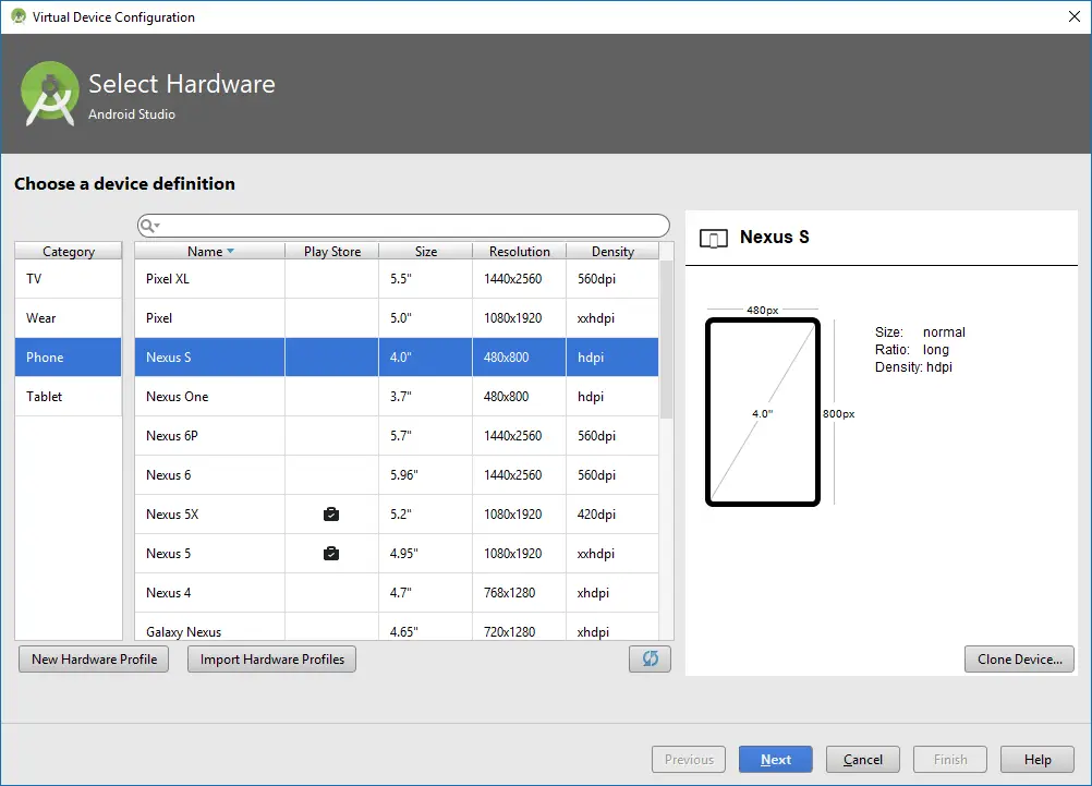 Select hardware profile