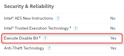 Intel CPU Specification