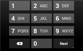 Password numeric keyboard