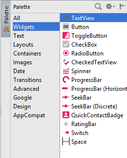 Pallette Widgets