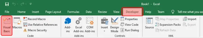 Developer tab