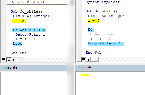 Do While Loop Comparison