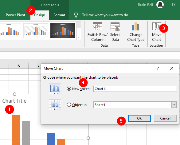 Move chart to a sheet