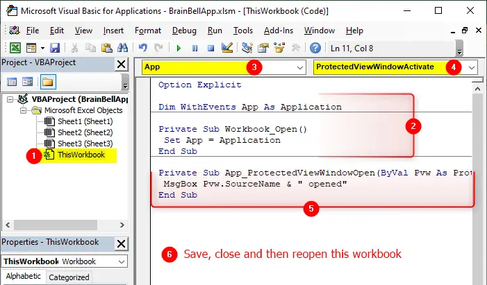 Coding ProtectedViewWindowOpen