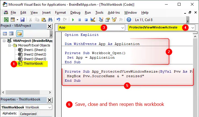 Coding ProtectedViewWindowResize