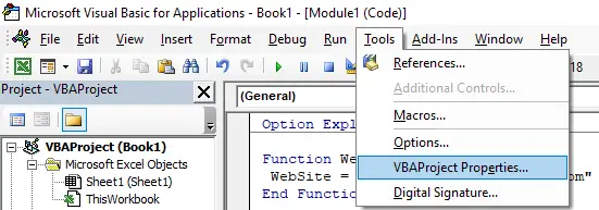 VBE VBAProject Properties