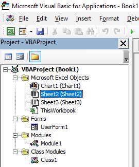 VBE Project Window