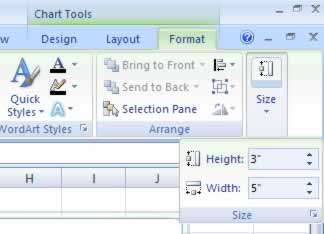 Set Chart Height and Width from Chart Tools