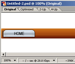 Write some text on button in ImageReady