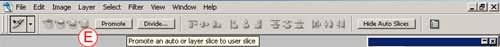 Promote an auto or layer slice to user slice in Adobe Photoshop