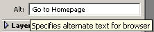 Alternate text for browser in Adobe ImageReady